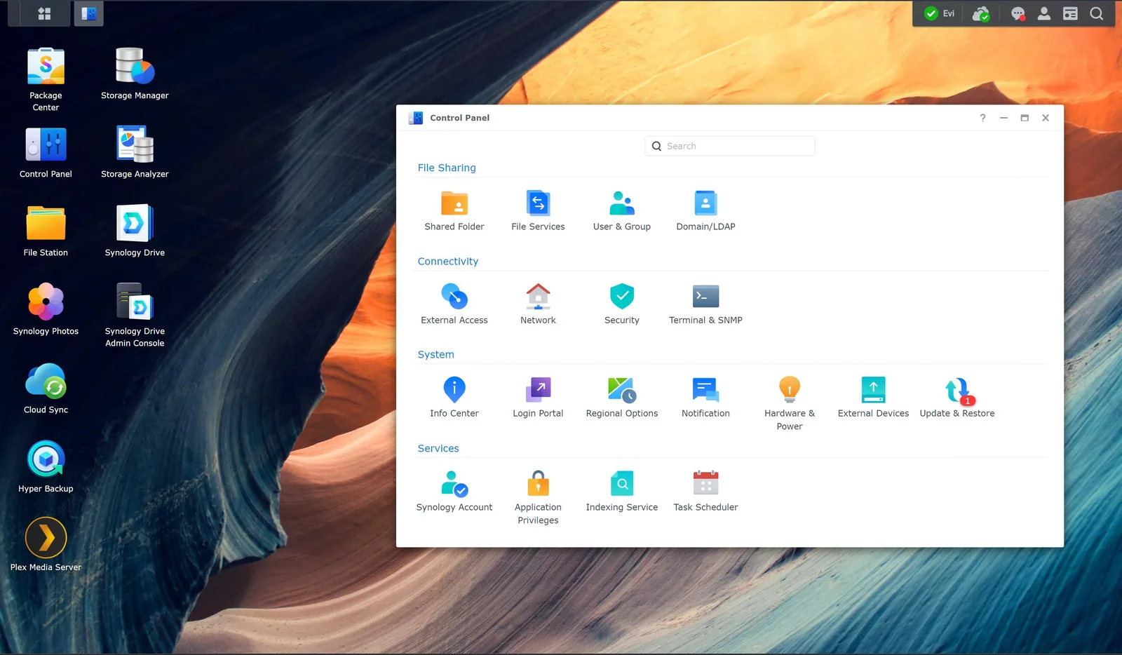Paparan Synology Diskstation Manage OS